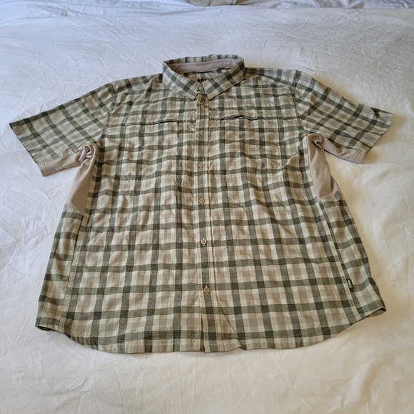 Chemise De Pêche Simms Homme Taille L - Gris à Carreaux, Manches Courtes, Respirante